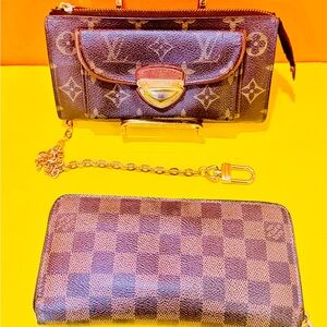 Luxury Brown Checkered Wallet Set